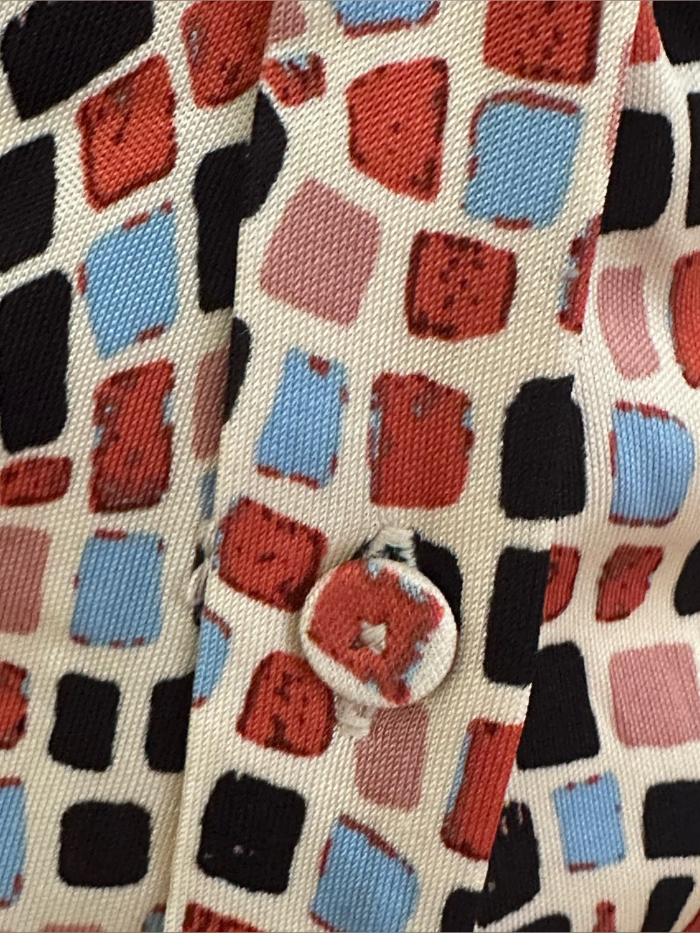 DIANE VON FURSTENBERG Mosaic Pattern LS Collar V-Neck Body Con Dress Sz XXS New! - Picture 13 of 16